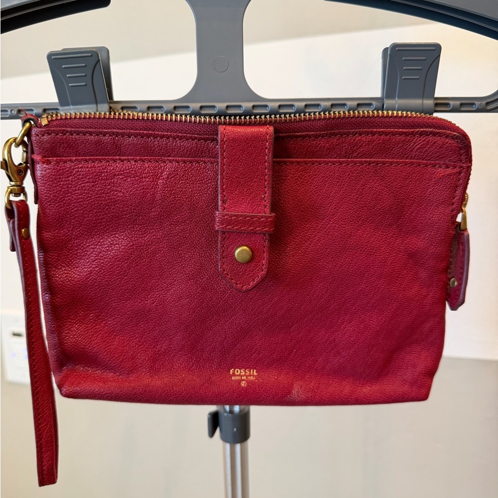 Fossil vintage Ted pink Leather Wristlet